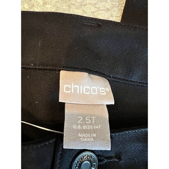 Chico's 5 Pocket Slim Leg Black Ponte Pants Trousers Size 14 TALL NWT - Picture 5 of 11